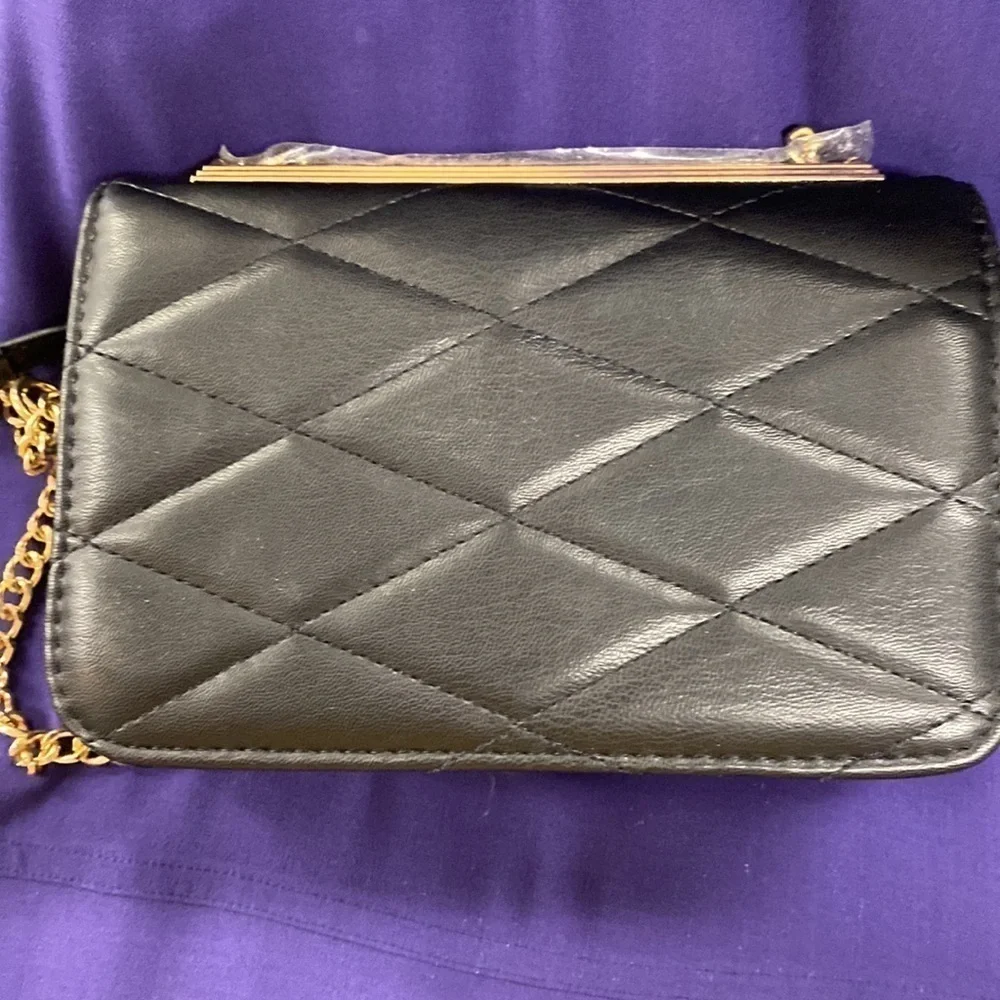 Bebe black leather crossbody, NWT